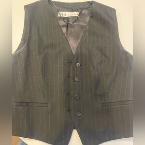 ZARA black pinstripe vest size medium